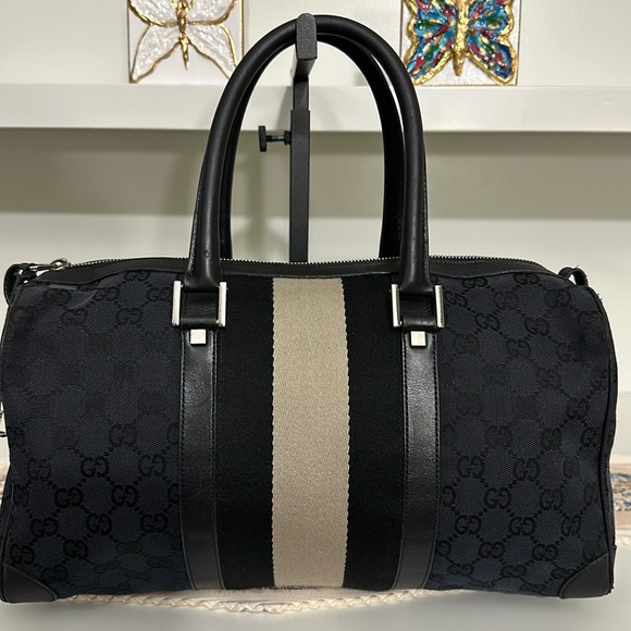 💙 Gucci GG Web Boston Handbag 💙 - Picture 4 of 17